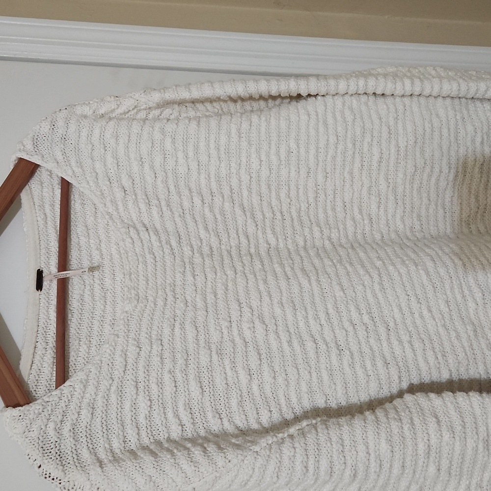 Free People Women's Cream Knit Sweater